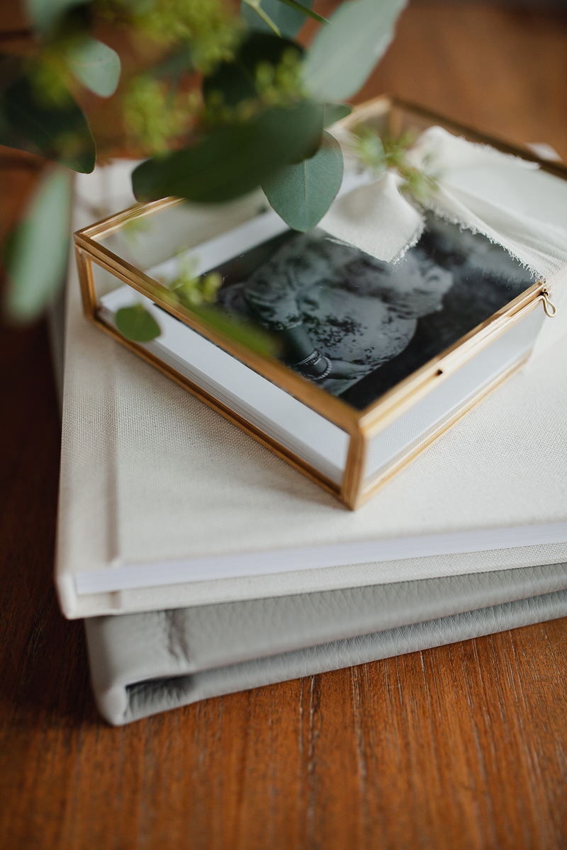 Fine art family leather and linen albums and prints by Baltimore photographer Maria Ortiz